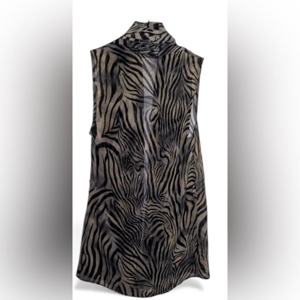 Sleeveless Chiffon Vest Sz S - Picture 3 of 3